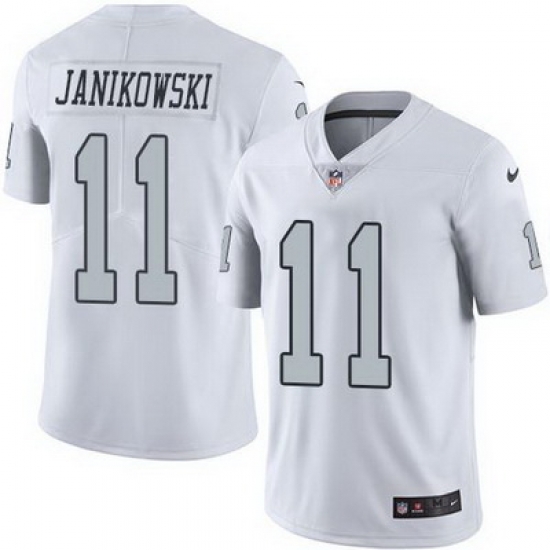 Nike Raiders #11 Sebastian Janikowski White Mens Stitched NFL Limited Rush Jersey Nike Raiders #11 Sebastian Janikowski White Mens Stitched NFL Limited Rush Jersey