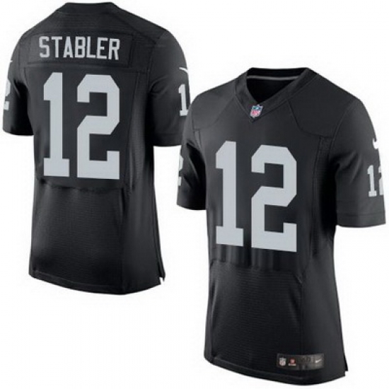 Nike Raiders #12 Kenny Stabler Black Team Color Mens Stitched NFL New Elite Jersey Nike Raiders #12 Kenny Stabler Black Team Color Mens Stitched NFL New Elite Jersey