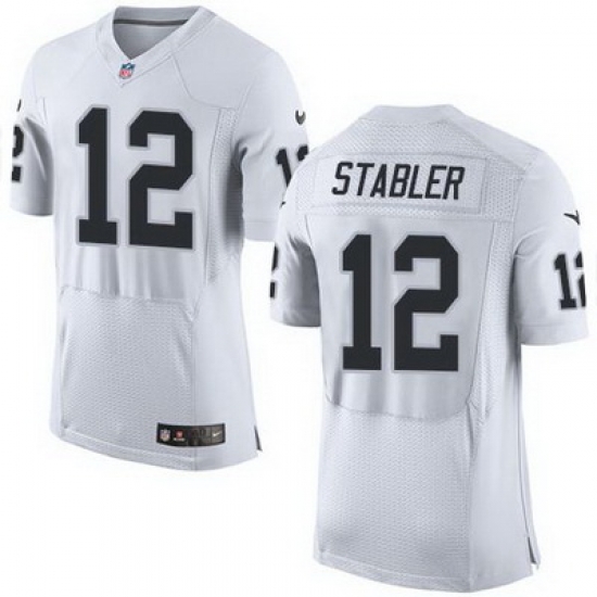Nike Raiders #12 Kenny Stabler White Mens Stitched NFL New Elite Jersey Nike Raiders #12 Kenny Stabler White Mens Stitched NFL New Elite Jersey