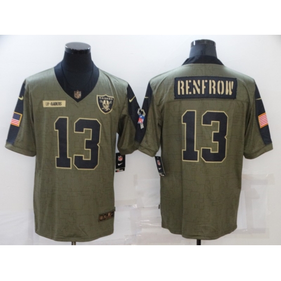 Nike Raiders 13 Hunter Renfrow Olive 2021 Salute To Service Limited Jersey Nike Raiders 13 Hunter Renfrow Olive 2021 Salute To Service Limited Jersey