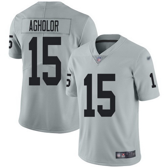 Nike Raiders 15 Nelson Agholor Silver Men Stitched NFL Limited Inverted Legend Jersey Nike Raiders 15 Nelson Agholor Silver Men Stitched NFL Limited Inverted Legend Jersey