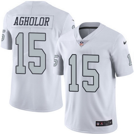 Nike Raiders 15 Nelson Agholor White Men Stitched NFL Limited Rush Jersey Nike Raiders 15 Nelson Agholor White Men Stitched NFL Limited Rush Jersey
