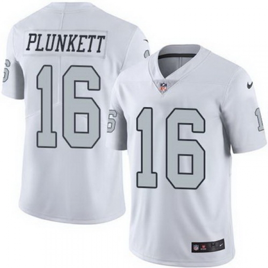 Nike Raiders #16 Jim Plunkett White Mens Stitched NFL Limited Rush Jersey Nike Raiders #16 Jim Plunkett White Mens Stitched NFL Limited Rush Jersey