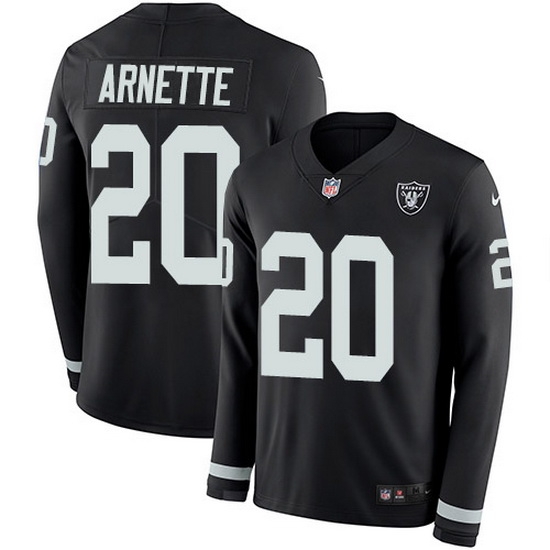 Nike Raiders 20 Damon Arnette Black Team Color Men Stitched NFL Limited Therma Long Sleeve Jersey Nike Raiders 20 Damon Arnette Black Team Color Men Stitched NFL Limited Therma Long Sleeve Jersey