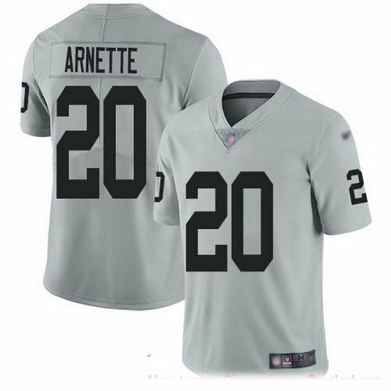 Nike Raiders 20 Damon Arnette Silver Men Stitched NFL Limited Inverted Legend Jersey Nike Raiders 20 Damon Arnette Silver Men Stitched NFL Limited Inverted Legend Jersey
