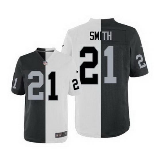 Nike Raiders #21 Sean Smith White Black Mens Stitched NFL Elite Split Jersey Nike Raiders #21 Sean Smith White Black Mens Stitched NFL Elite Split Jersey