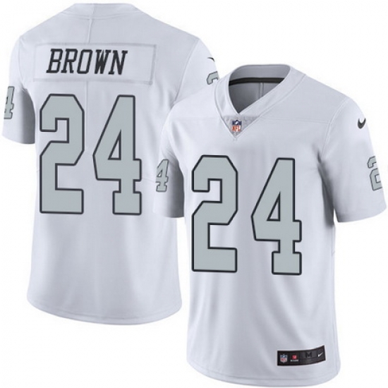 Nike Raiders #24 Willie Brown White Mens Stitched NFL Limited Rush Jersey Nike Raiders #24 Willie Brown White Mens Stitched NFL Limited Rush Jersey