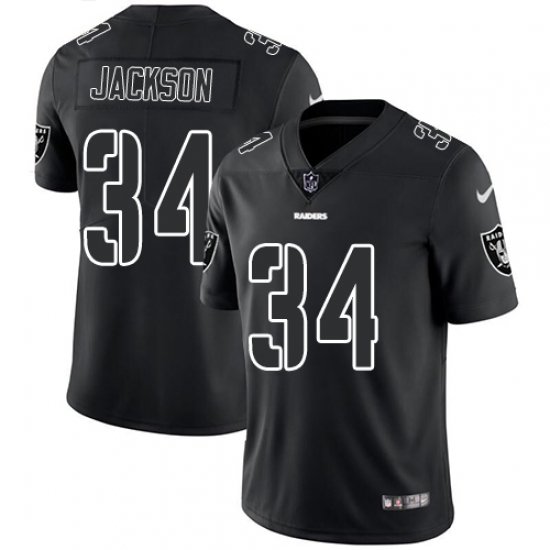 Nike Raiders #34 Bo Jackson Black Mens Stitched NFL Limited Rush Impact Jersey Nike Raiders #34 Bo Jackson Black Mens Stitched NFL Limited Rush Impact Jersey