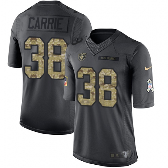 Nike Raiders #38 T J Carrie Black Mens Stitched NFL Limited 2016 Salute To Service Jersey Nike Raiders #38 T J Carrie Black Mens Stitched NFL Limited 2016 Salute To Service Jersey