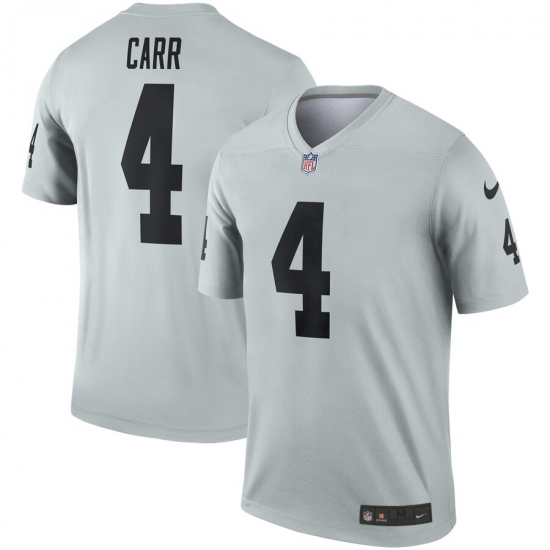 Nike Raiders 4 Derek Carr Gray Inverted Legend Jersey Nike Raiders 4 Derek Carr Gray Inverted Legend Jersey