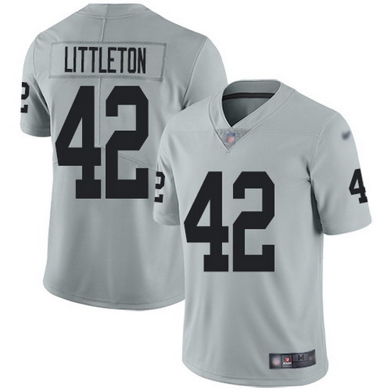 Nike Raiders 42 Cory Littleton Silver Men Stitched NFL Limited Inverted Legend Jersey Nike Raiders 42 Cory Littleton Silver Men Stitched NFL Limited Inverted Legend Jersey