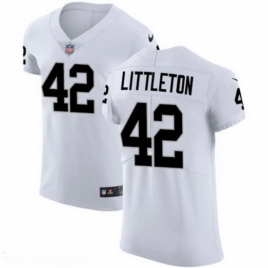 Nike Raiders 42 Cory Littleton White Men Stitched NFL New Elite Jersey Nike Raiders 42 Cory Littleton White Men Stitched NFL New Elite Jersey