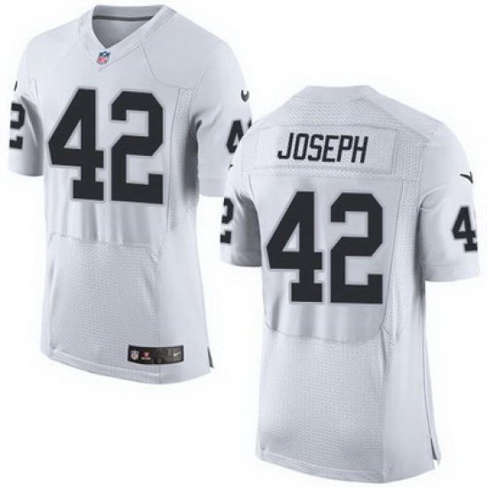 Nike Raiders #42 Karl Joseph White Mens Stitched NFL New Elite Jersey Nike Raiders #42 Karl Joseph White Mens Stitched NFL New Elite Jersey