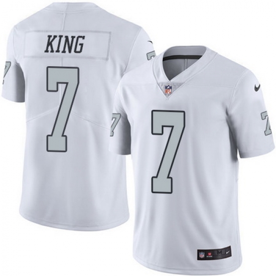 Nike Raiders #7 Marquette King White Mens Stitched NFL Limited Rush Jersey Nike Raiders #7 Marquette King White Mens Stitched NFL Limited Rush Jersey