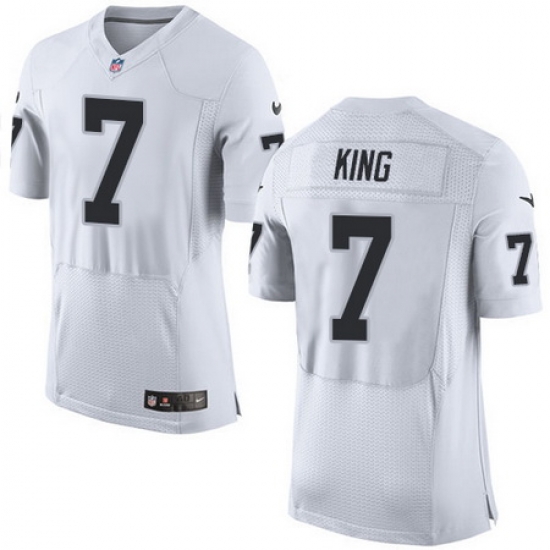 Nike Raiders #7 Marquette King White Mens Stitched NFL New Elite Jersey