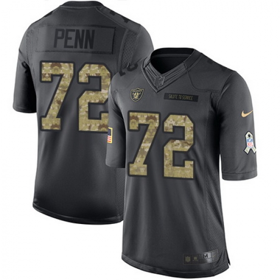 Nike Raiders #72 Donald Penn Black Mens Stitched NFL Limited 2016 Salute To Service Jersey Nike Raiders #72 Donald Penn Black Mens Stitched NFL Limited 2016 Salute To Service Jersey