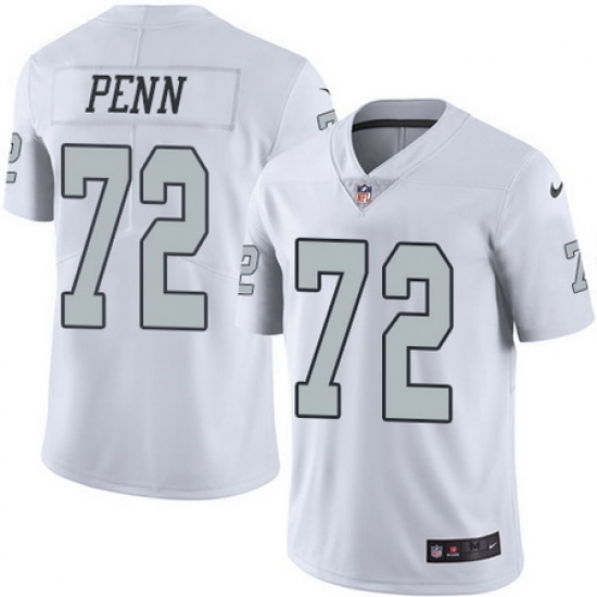 Nike Raiders #72 Donald Penn White Mens Stitched NFL Limited Rush Jersey Nike Raiders #72 Donald Penn White Mens Stitched NFL Limited Rush Jersey