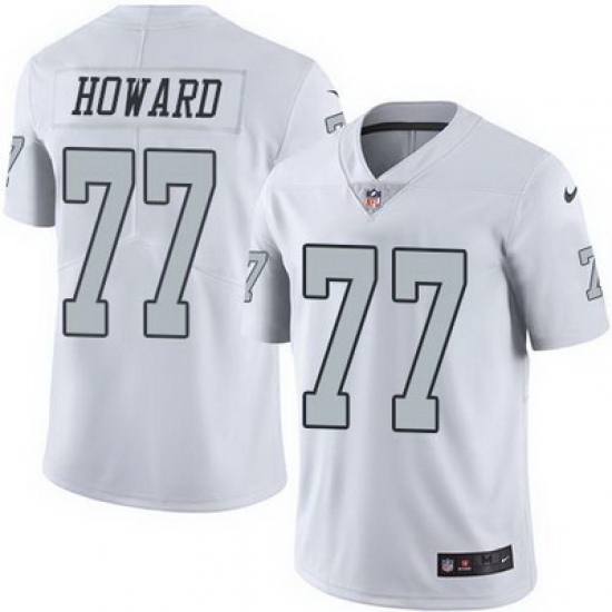 Nike Raiders #77 Austin Howard White Mens Stitched NFL Limited Rush Jersey Nike Raiders #77 Austin Howard White Mens Stitched NFL Limited Rush Jersey