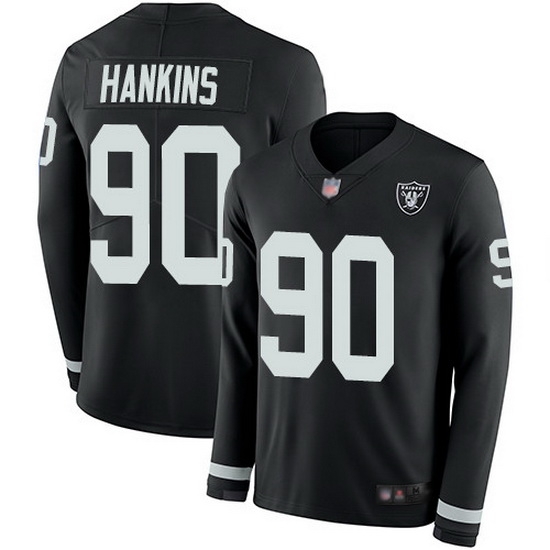 Nike Raiders 90 Johnathan Hankins Black Team Color Men Stitched NFL Limited Therma Long Sleeve Jersey Nike Raiders 90 Johnathan Hankins Black Team Color Men Stitched NFL Limited Therma Long Sleeve Jersey