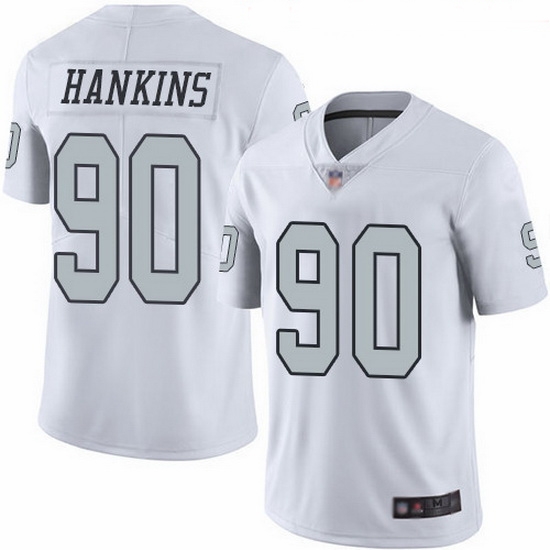 Nike Raiders 90 Johnathan Hankins White Men Stitched NFL Limited Rush Jersey Nike Raiders 90 Johnathan Hankins White Men Stitched NFL Limited Rush Jersey