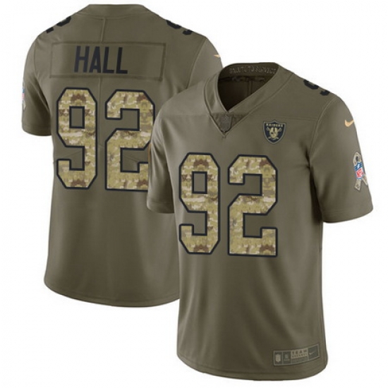 Nike Raiders #92 P J Hall Olive Camo Mens Stitched NFL Limited 2017 Salute To Service Jersey Nike Raiders #92 P J Hall Olive Camo Mens Stitched NFL Limited 2017 Salute To Service Jersey