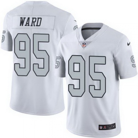 Nike Raiders #95 Jihad Ward White Mens Stitched NFL Limited Rush Jersey Nike Raiders #95 Jihad Ward White Mens Stitched NFL Limited Rush Jersey