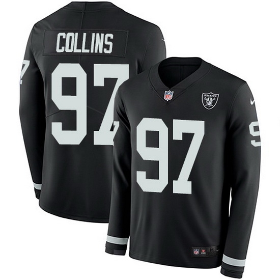 Nike Raiders 97 Maliek Collins Black Team Color Men Stitched NFL Limited Therma Long Sleeve Jersey Nike Raiders 97 Maliek Collins Black Team Color Men Stitched NFL Limited Therma Long Sleeve Jersey