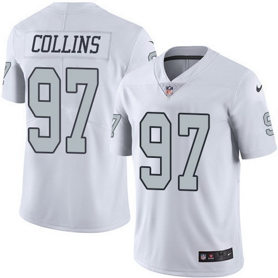 Nike Raiders 97 Maliek Collins White Men Stitched NFL Limited Rush Jersey Nike Raiders 97 Maliek Collins White Men Stitched NFL Limited Rush Jersey