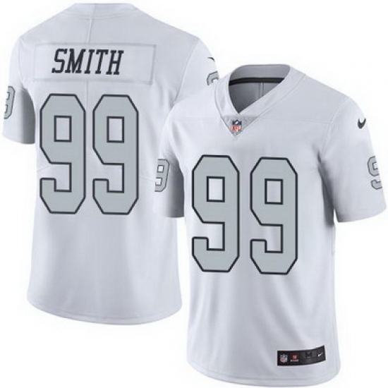 Nike Raiders #99 Aldon Smith White Mens Stitched NFL Limited Rush Jersey Nike Raiders #99 Aldon Smith White Mens Stitched NFL Limited Rush Jersey