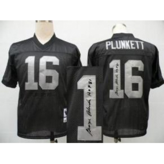 Oakland Raiders 16 Jim Plunkett Black Throwback M&N Signed NFL Jerseys Oakland Raiders 16 Jim Plunkett Black Throwback M&N Signed NFL Jerseys
