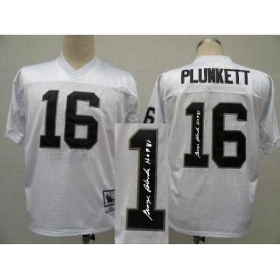 Oakland Raiders 16 Jim Plunkett White Throwback M&N Signed NFL Jerseys Oakland Raiders 16 Jim Plunkett White Throwback M&N Signed NFL Jerseys
