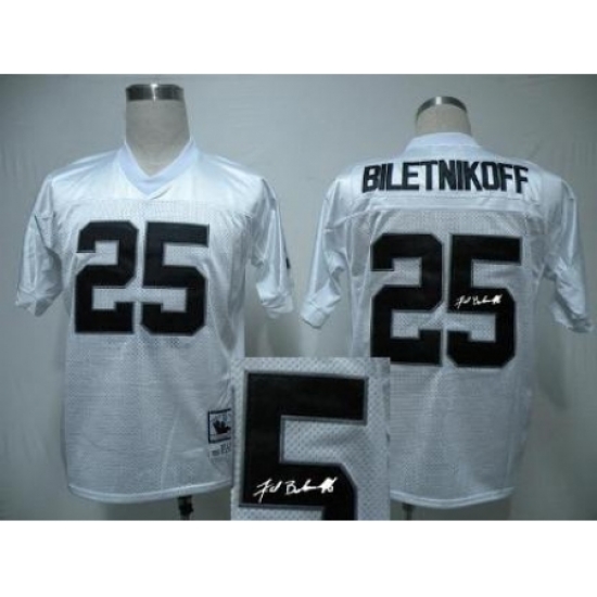 Oakland Raiders 25 Fred Biletnikoff White Throwback M&N Signed NFL Jerseys Oakland Raiders 25 Fred Biletnikoff White Throwback M&N Signed NFL Jerseys