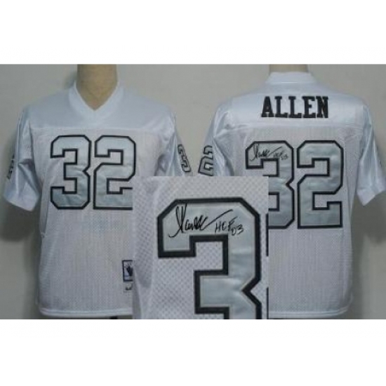 Oakland Raiders 32 Marcus Allen White Silver Number Throwback M&N Signed NFL Jerseys Oakland Raiders 32 Marcus Allen White Silver Number Throwback M&N Signed NFL Jerseys
