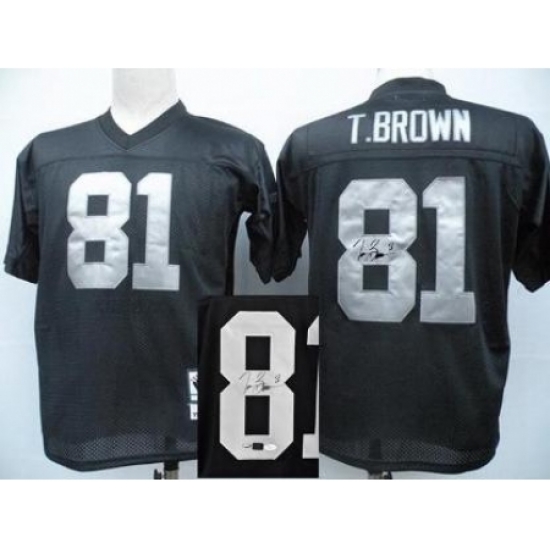 Oakland Raiders 81 T.Brown Black Throwback M&N Signed NFL Jerseys Oakland Raiders 81 T.Brown Black Throwback M&N Signed NFL Jerseys