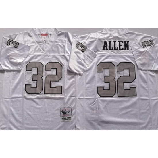 Oakland Raiders White #32 ALLEN White Stitched NFL Throwback Jersey Oakland Raiders White #32 ALLEN White Stitched NFL Throwback Jersey