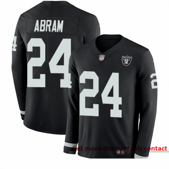Raiders 24 Johnathan Abram Black Team Color Men Stitched Football Limited Therma Long Sleeve Jersey Raiders 24 Johnathan Abram Black Team Color Men Stitched Football Limited Therma Long Sleeve Jersey