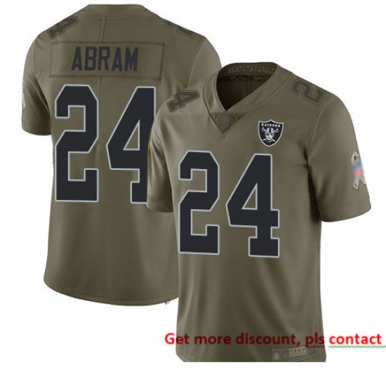Raiders 24 Johnathan Abram Olive Men Stitched Football Limited 2017 Salute To Service Jersey Raiders 24 Johnathan Abram Olive Men Stitched Football Limited 2017 Salute To Service Jersey