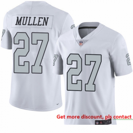 Raiders 27 Trayvon Mullen White Men Stitched Football Limited Rush Jersey Raiders 27 Trayvon Mullen White Men Stitched Football Limited Rush Jersey