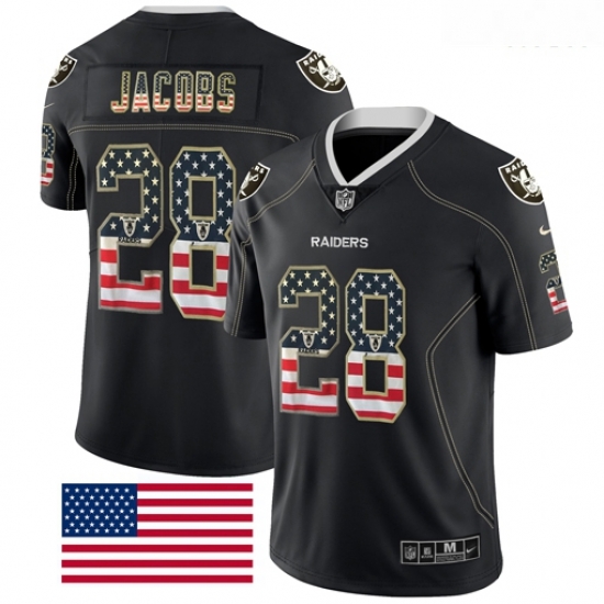 Raiders 28 Josh Jacobs Black USA Flash Fashion Limited Jersey Raiders 28 Josh Jacobs Black USA Flash Fashion Limited Jersey