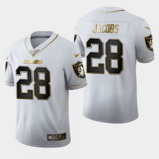 Raiders 28 Josh Jacobs White 100th Season Vapor Untouchable Limited Jersey Raiders 28 Josh Jacobs White 100th Season Vapor Untouchable Limited Jersey