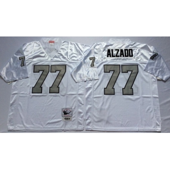 Raiders 77 Lyle Alzado White Silver Number Throwback Jersey Raiders 77 Lyle Alzado White Silver Number Throwback Jersey
