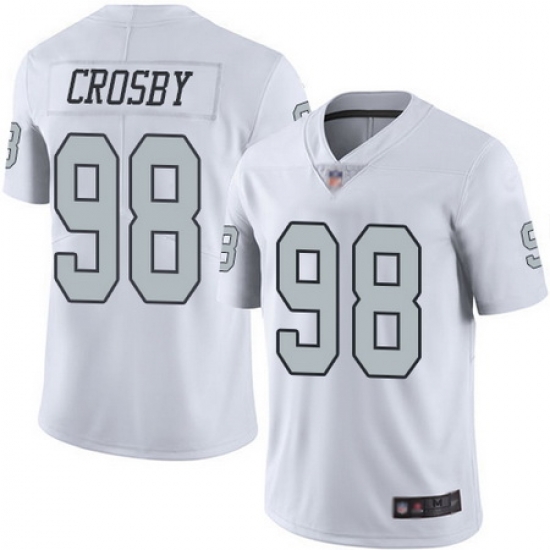 Raiders 98 Maxx Crosby White Men Stitched Football Limited Rush Jersey Raiders 98 Maxx Crosby White Men Stitched Football Limited Rush Jersey