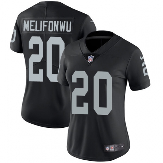 Nike Raiders #20 Obi Melifonwu Black Team Color Womens Stitched NFL Vapor Untouchable Limited Jersey Nike Raiders #20 Obi Melifonwu Black Team Color Womens Stitched NFL Vapor Untouchable Limited Jersey