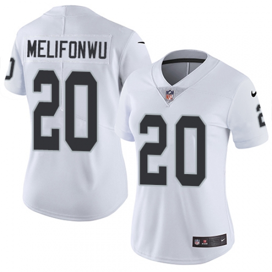 Nike Raiders #20 Obi Melifonwu White Womens Stitched NFL Vapor Untouchable Limited Jersey Nike Raiders #20 Obi Melifonwu White Womens Stitched NFL Vapor Untouchable Limited Jersey