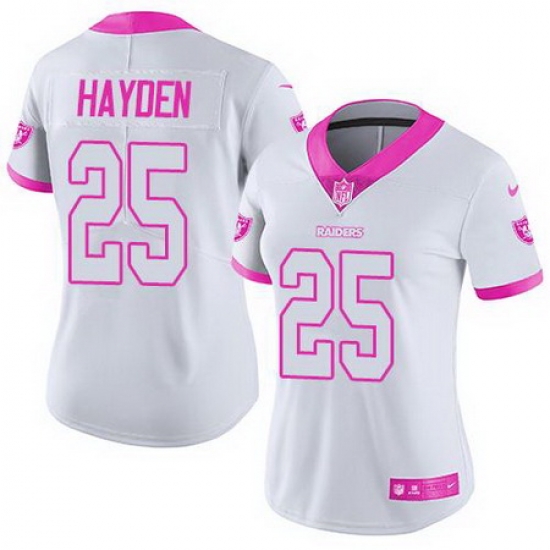 Nike Raiders #25 D J Hayden White Pink Womens Stitched NFL Limited Rush Fashion Jersey Nike Raiders #25 D J Hayden White Pink Womens Stitched NFL Limited Rush Fashion Jersey