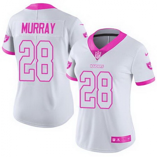 Nike Raiders #28 Latavius Murray White Pink Womens Stitched NFL Limited Rush Fashion Jersey Nike Raiders #28 Latavius Murray White Pink Womens Stitched NFL Limited Rush Fashion Jersey