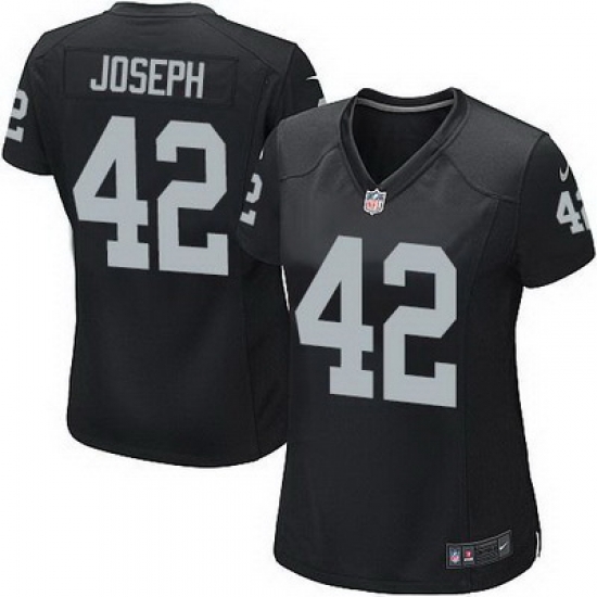 Nike Raiders #42 Karl Joseph Black Team Color Womens Stitched NFL Elite Jersey Nike Raiders #42 Karl Joseph Black Team Color Womens Stitched NFL Elite Jersey