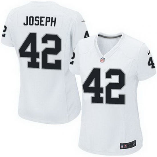 Nike Raiders #42 Karl Joseph White Womens Stitched NFL Elite Jersey Nike Raiders #42 Karl Joseph White Womens Stitched NFL Elite Jersey