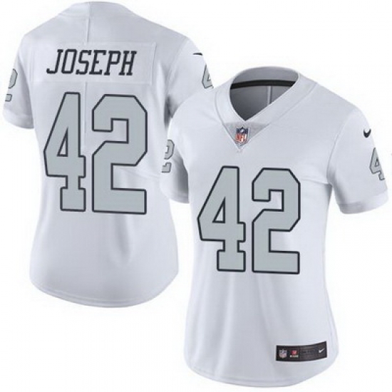 Nike Raiders #42 Karl Joseph White Womens Stitched NFL Limited Rush Jersey Nike Raiders #42 Karl Joseph White Womens Stitched NFL Limited Rush Jersey