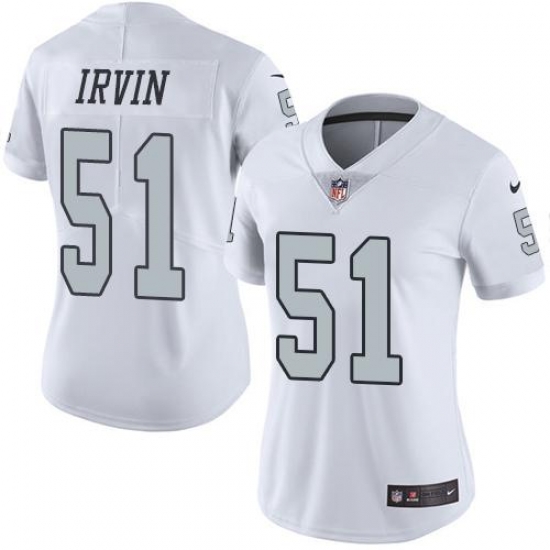 Nike Raiders #51 Bruce Irvin White Womens Stitched NFL Limited Rush Jersey Nike Raiders #51 Bruce Irvin White Womens Stitched NFL Limited Rush Jersey